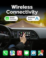 Power Acoustik 7-inch touchscreen head unit showing active smartphone integration navigation layout.