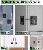 Lexng adhesive child proof lock installed on refrigerator