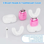 LIFMHYH automatic 360 degree toothbrush showcasing the three cleaning mode indicator lights on the ergonomic handle.