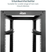 Tecmojo 1U server rack rail set showcasing the ventilated open airflow design
