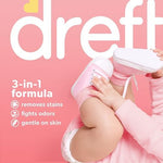 Hypoallergenic Dreft baby detergent bottle showing 32 loads capacity