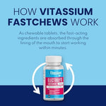 Side view of Vitassium FastChews bottle highlighting the sodium and potassium nutritional facts