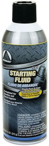 Penray Heavy Duty Starting Fluid PR5301 eleven ounce aerosol can front view for quick engine ignition