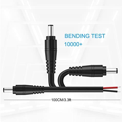 SIOCEN DC power pigtail repair cord 3 feet length overall view