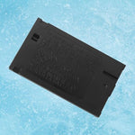 Rear view of the eco friendly phone battery showing the official recycling safety indicators