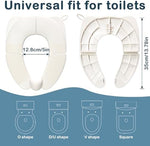 Underside of Deeki portable toilet seat detailing the anti slip pads for stability