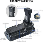 Bitubol multi-power vertical camera handle showing the secure base attachment wheel and alignment pin