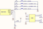 HiLetgo M18 sound module emphasizing the dual-channel stereo output layout for DIY speaker conversion.