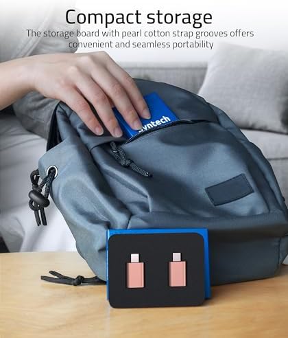 Rose gold Syntech Thunderbolt compatible converter showcasing the durable ten thousand cycle plug design.