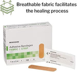 Individually wrapped McKesson medical grade fabric adhesive strips