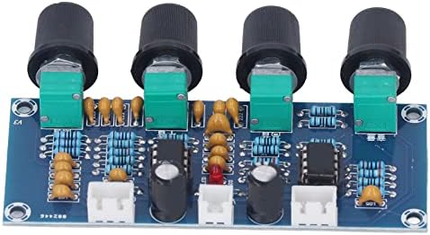 KIMISS preamplifier board with two included 3-pin audio connecting cables laid out on a clean backdrop