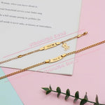 Malihome custom engraved baptism jewelry gift for toddlers showing the adjustable Figaro chain
