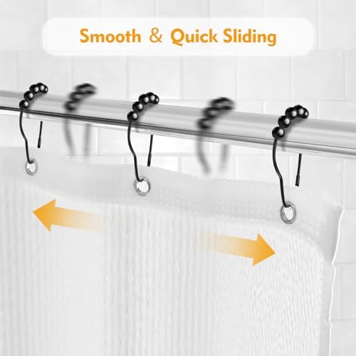 TVTOO decorative bathroom shower hardware set of twelve matte black rings