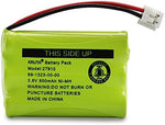 Kruta 3.6V 600mAh Ni-MH replacement battery close up highlighting the white two pin connector plug.