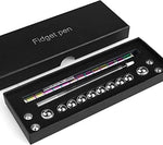 Boncty magnetic fidget pen gift box containing all rings, steel balls, and extra ink refills arranged neatly.