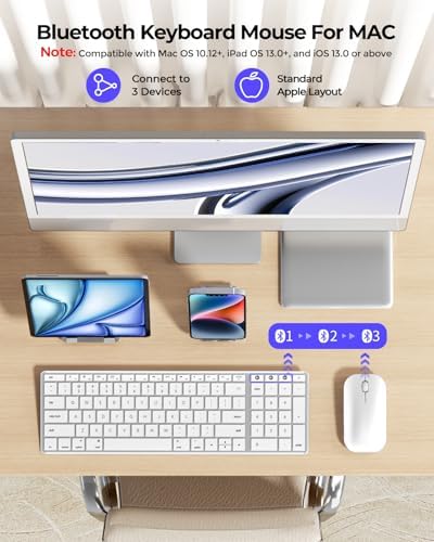 Seenda rechargeable ultra slim wireless keyboard with Apple layout shortcuts