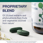 Close up view of the daily wellness tablets from Metagenics featuring phytonutrient extracts.