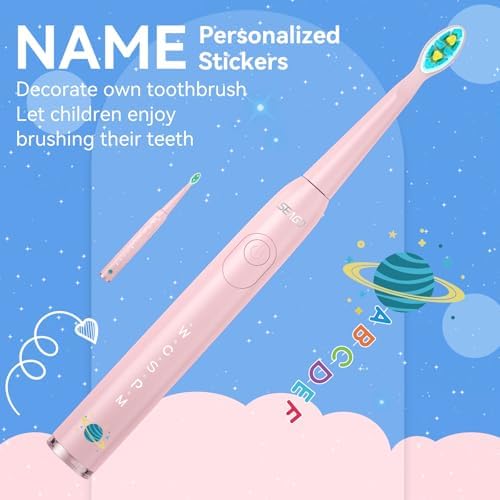 SEAGO rechargeable children's electric toothbrush showing five brushing modes