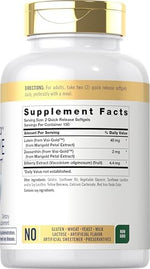 Carlyle Adult Eye Support supplement label ingredients details