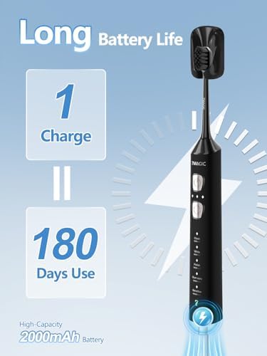 7MAGIC rechargeable electronic toothbrush handle displaying the five cleaning modes.