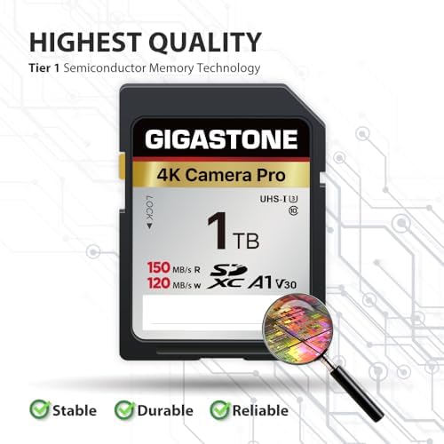 Authentic USA imported Gigastone high speed professional memory card for DSLR and camcorders.