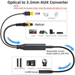 ESWN DNXB 192KHz DAC converter showing the 3.5mm female auxiliary output port