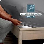 Bare Home microfiber sheet deep pocket detail on mattress