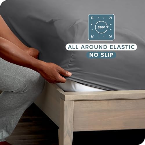 Bare Home microfiber sheet deep pocket detail on mattress