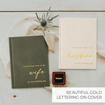 Interior view showing ruled pages of Zicoto wedding vow books