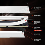 White 5V ARGB memory RAM cooler module highlighting the standard 3 pin connection cables for universal motherboard synchronization.