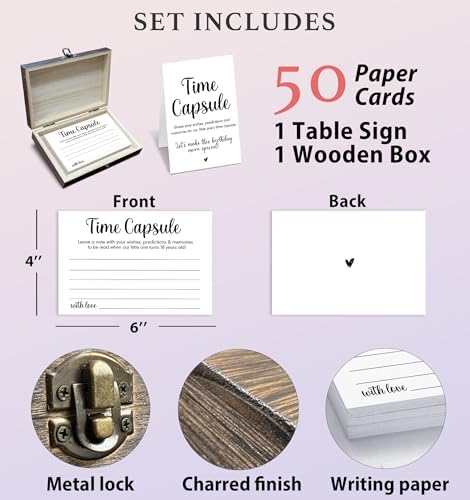 Bezbex keepsake gift box with 50 wishes cards for baby birthday