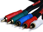 Close-up shot of the color-coded knurled rubber rings on the black premium video connection cable