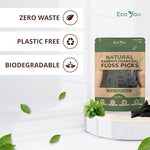 Ecoyou plant based mint dental flosser showcasing the dual design with built in toothpick tip