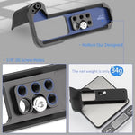 Haoge tactical photography hand grip showing compatibility mounting options for gimbal stabilizers.