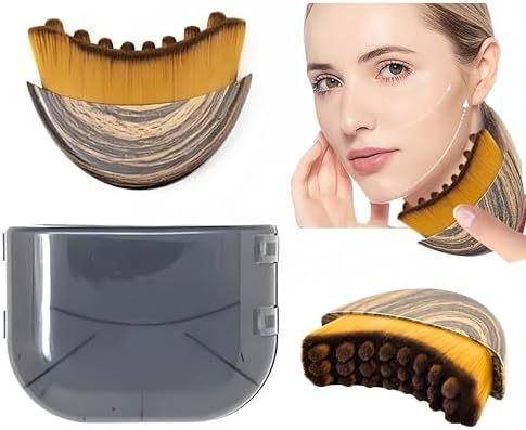 Side angle of MASENT manual facial drainage massager highlighting the curved contour design for jawline placement.