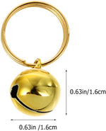 Close-up of the split ring attachment on the LOGOFUN gold pet bell.