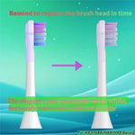Ten pieces of white and purple replacement heads for electric toothbrush