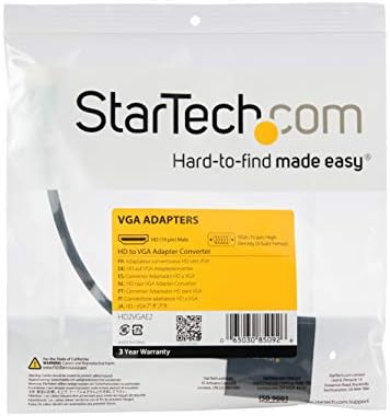 Close up view of the gold plated male HDMI connection end on the StarTech converter.