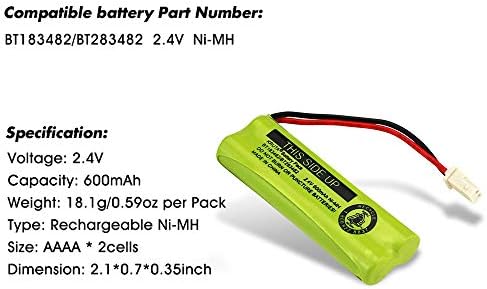 Two pack of Kruta replacement batteries for VTech home phone systems