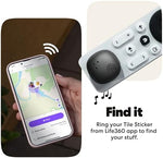 Tile Mate tracker with built-in loop attached securely to a set of house keys.