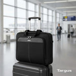 Targus 15-16 inch briefcase interior view highlighting the foam padded laptop compartment.