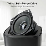 Saiyin bookshelf speakers showing compact design and mesh grille