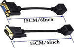 The black 15cm zdyCGTime VGA to LAN adapter cables demonstrating flexible PVC shielding.
