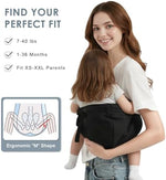 Side view of NBDIB adjustable baby carrier showing breathable mesh fabric and waist straps