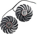 Replacement ninety-five millimeter GPU fans showing mounting holes back view
