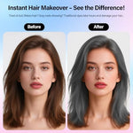 Instant grey hair dye transformation effect for cosplay and festive party styling