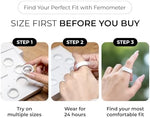 Set of 8 plastic sizing rings for Femometer wearable