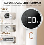 Peiyuu electric lint remover being used on a pilled woollen sweater.