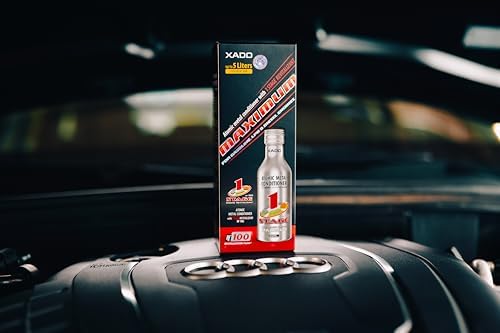 Close up of Xado Atomic Metal Conditioner label and instructions