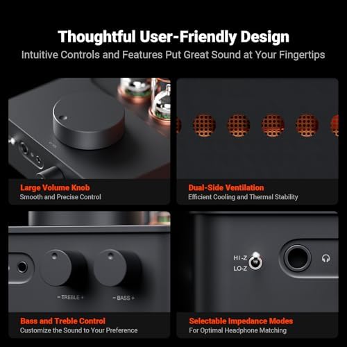Fosi Audio GR70 CNC aluminum alloy body close up highlighting side ventilation holes
